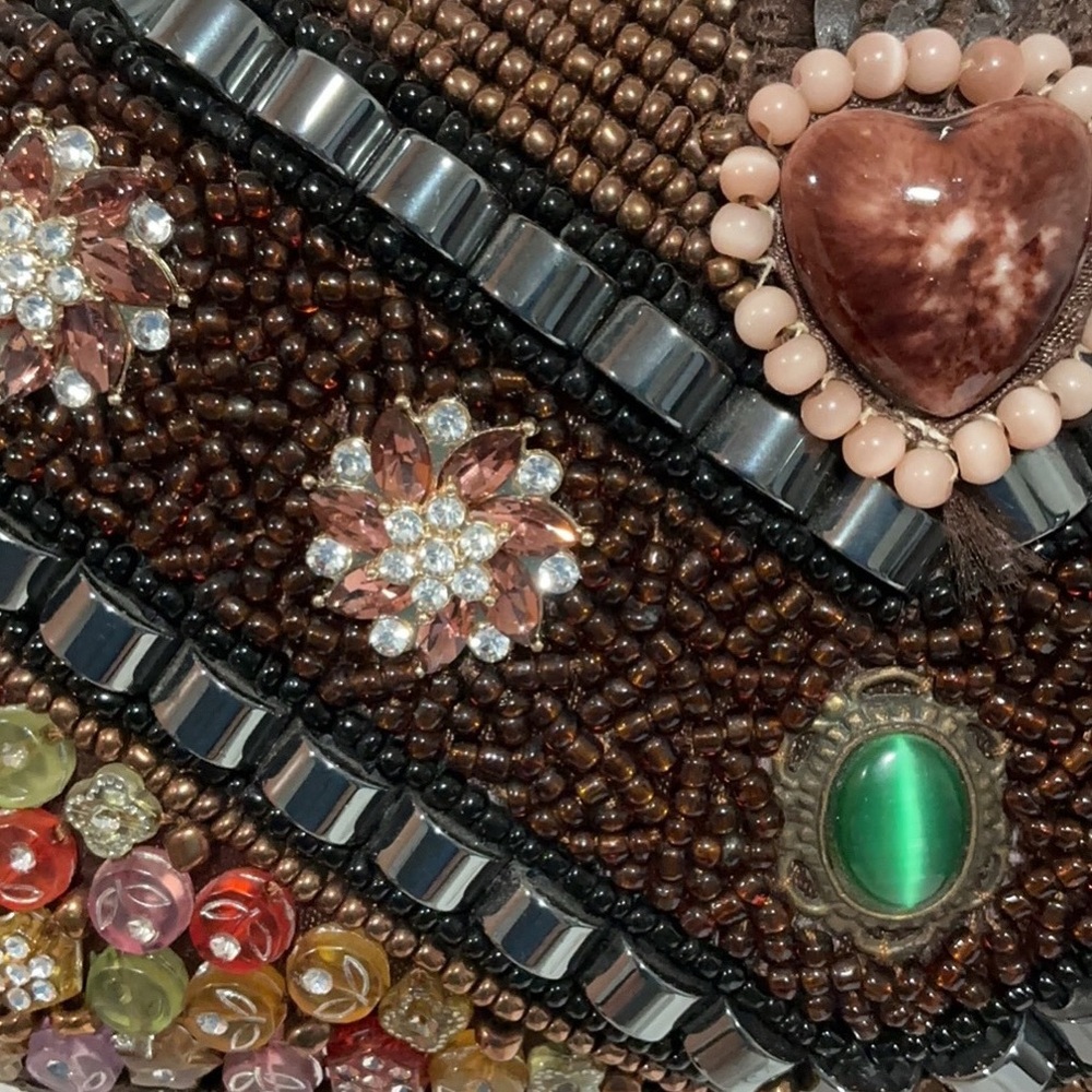 Beautiful Handmade Multi-Beaded Handbag Clutch Special Occasion Evening Bag - Picture 5 of 13